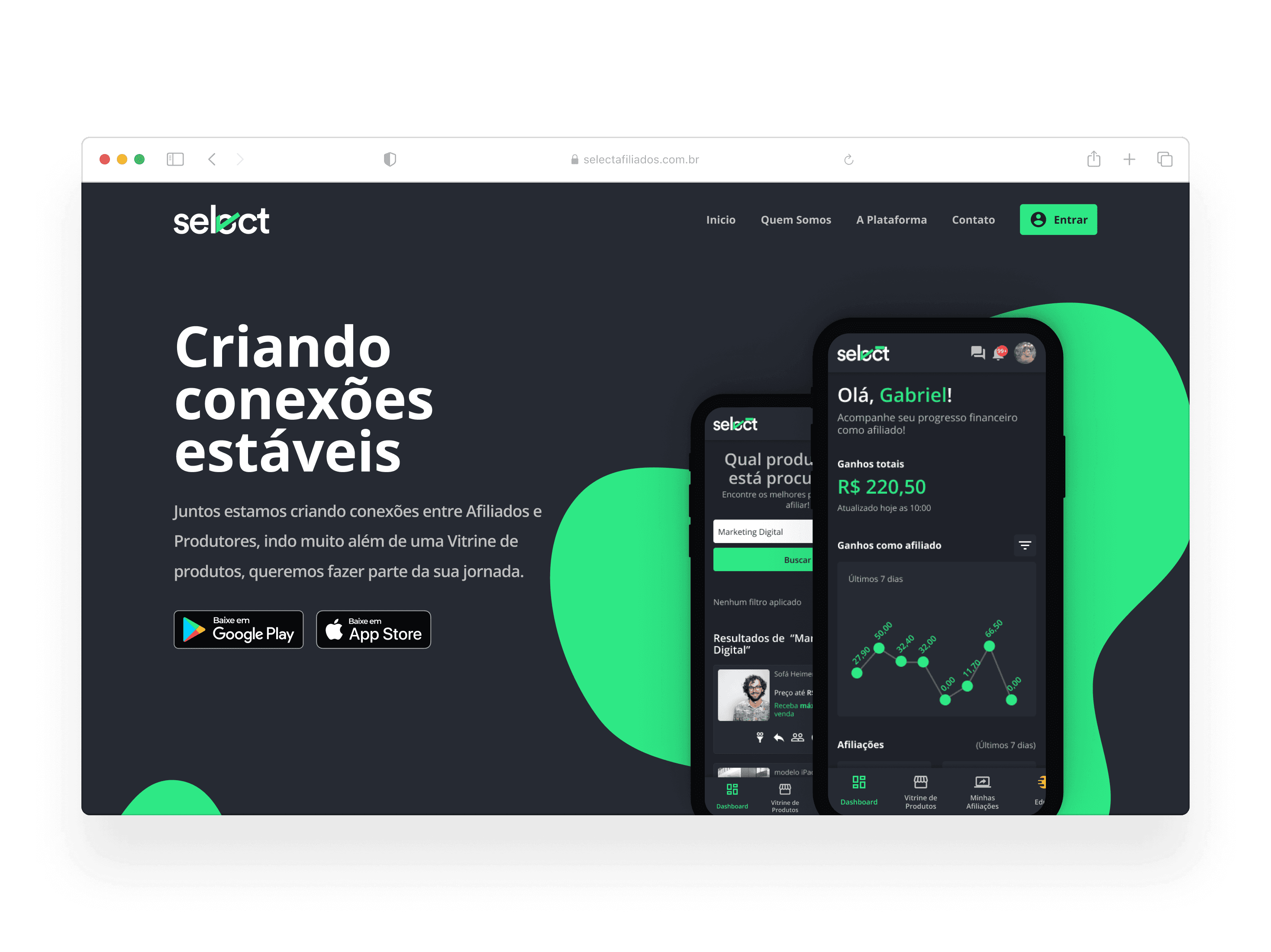 Select Afiliados - Landing Page preview