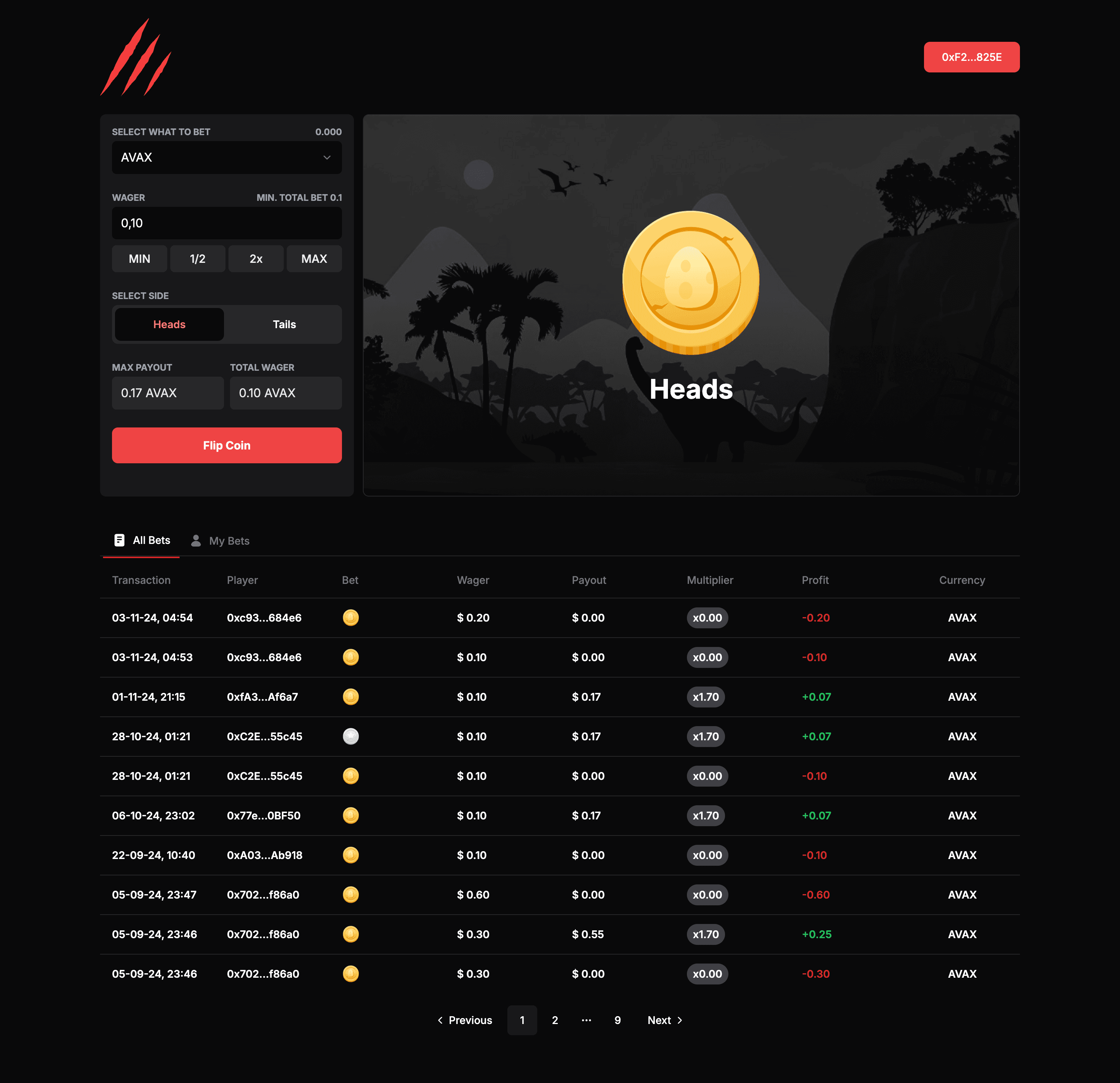 Avaxsaurs - Coinflip screenshot 1 of 1